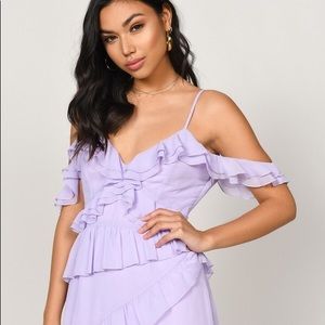 Tobi high low lavender ruffle dress size S
